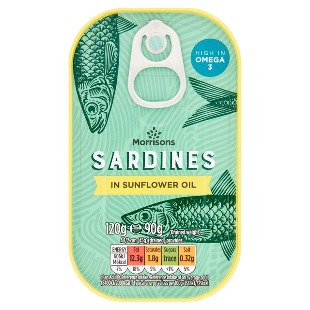 Morrisons Sardines In Sunflower Oil  (120g) 90g