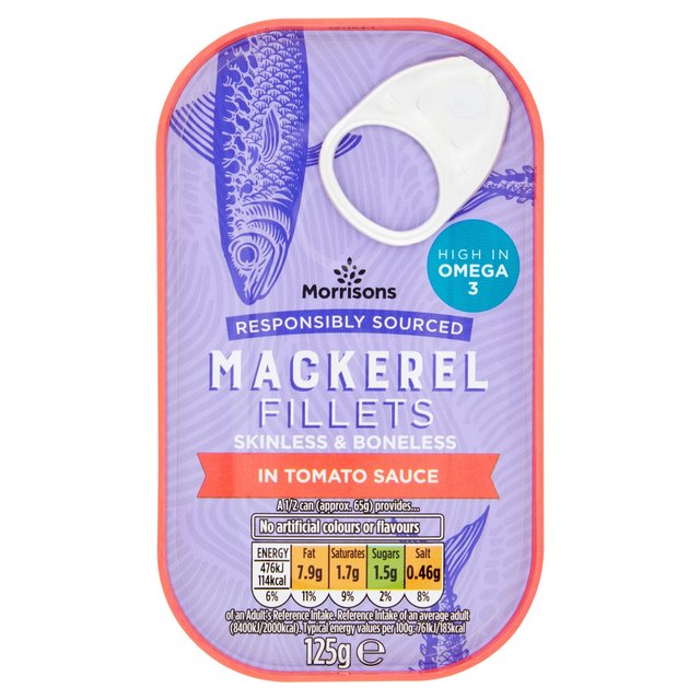 Morrisons Mackerel Fillets In Tomato Sauce (125g) 125g