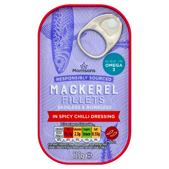 Morrisons Mackerel Fillets in Spicy Chilli Dressing (125g) 125g