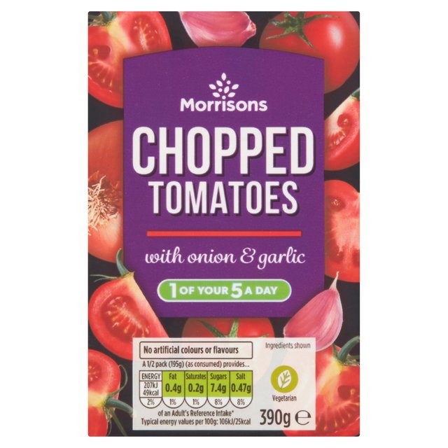 Morrisons Chopped Tomatoes with Garlic & Onion (390g) 390g