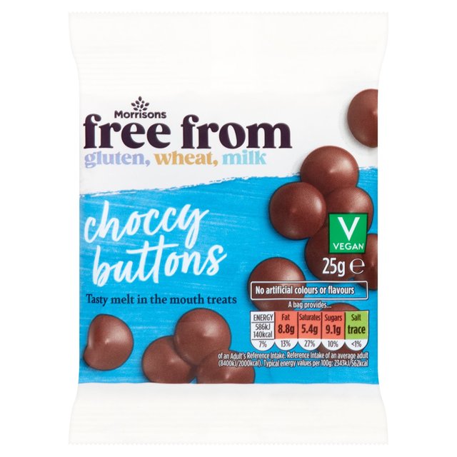 Morrisons Free From Choccy Buttons 25g