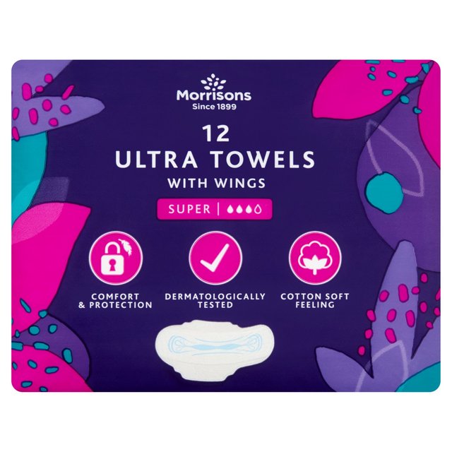 Morrisons Super Ultra Towels with Wings 12 per pack