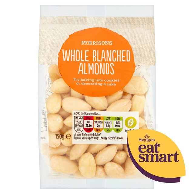 Morrisons Whole Blanched Almonds  150g