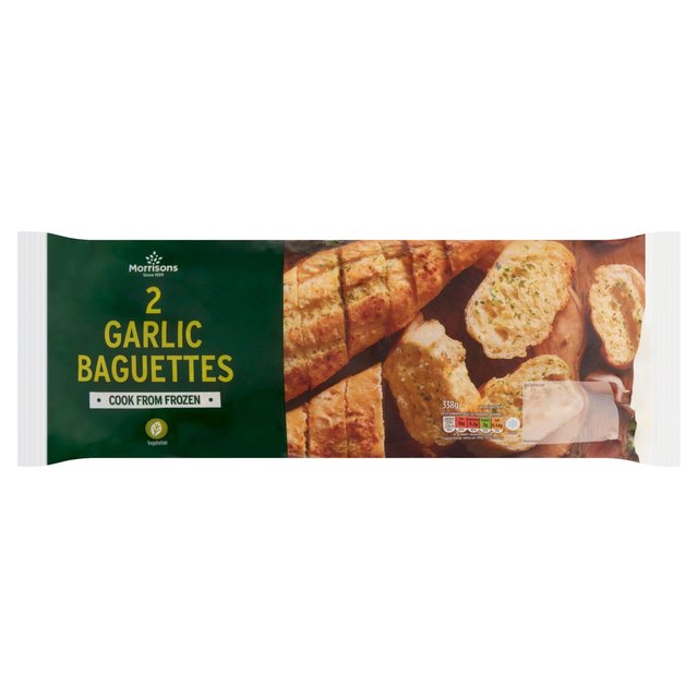 Morrisons 2 Garlic Baguettes 2 x 169g