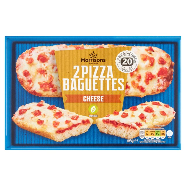  Morrisons 2 Pizza Baguettes Cheese 265g