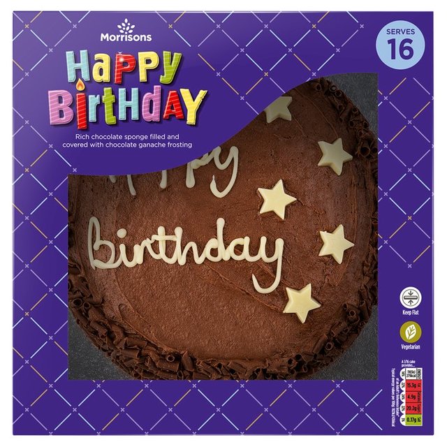 Morrisons Happy Birthday Chocolate Celebration Cake Serves 16 