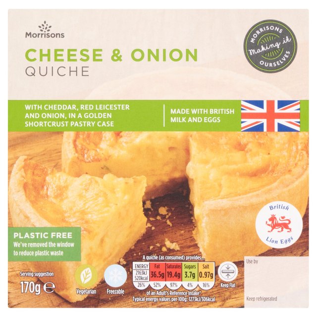 Morrisons Cheese & Onion Quiche   170g