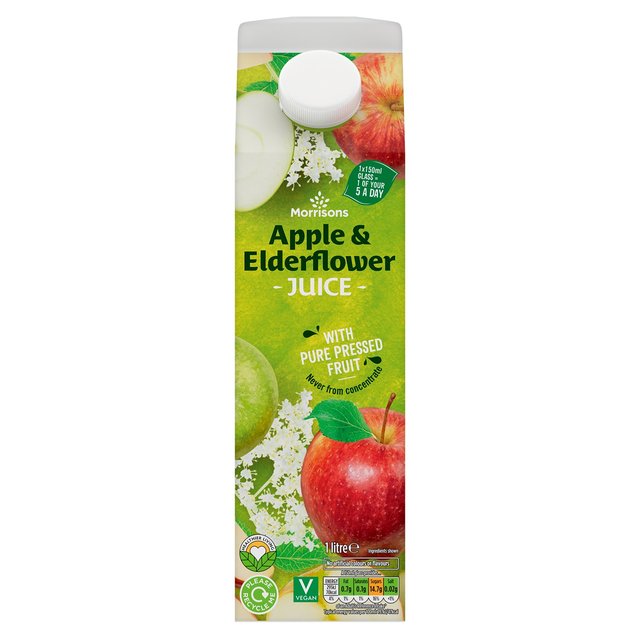 Morrisons 100% Fruit Apple & Elderflower Juice 1L