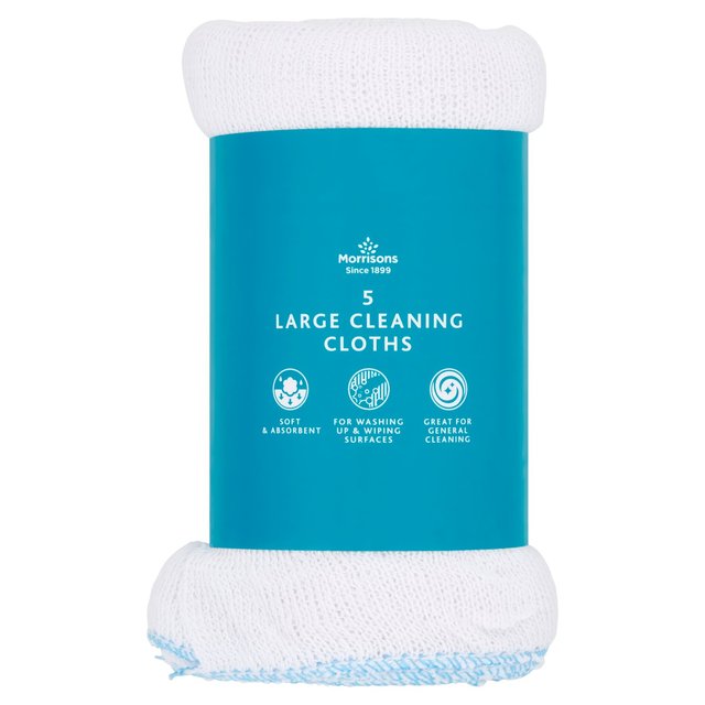 Morrisons Large Cleaning Cloths  5 per pack