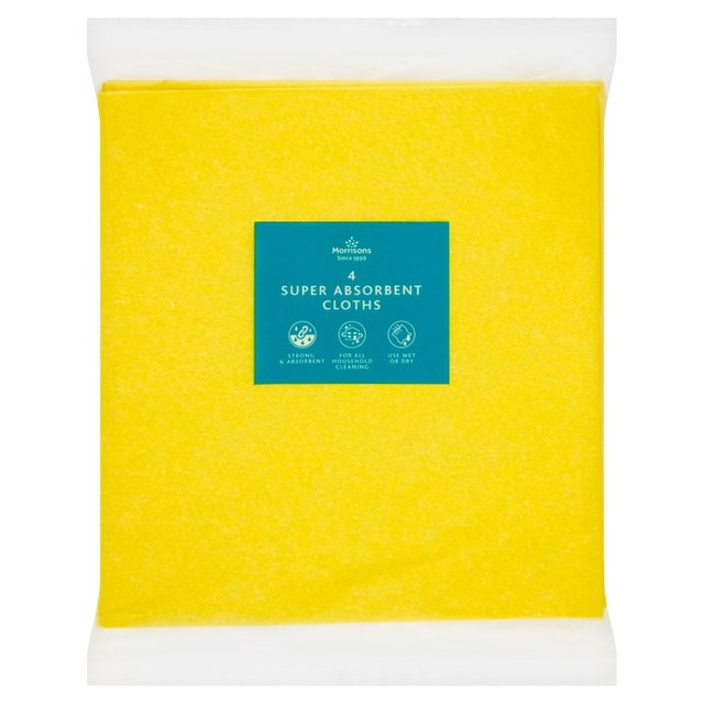 Morrisons Super Absorbent  Cloths  4 per pack