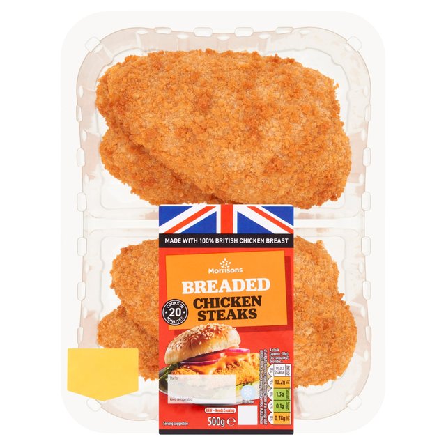 Morrisons 4 Breaded Chicken Steaks 500g