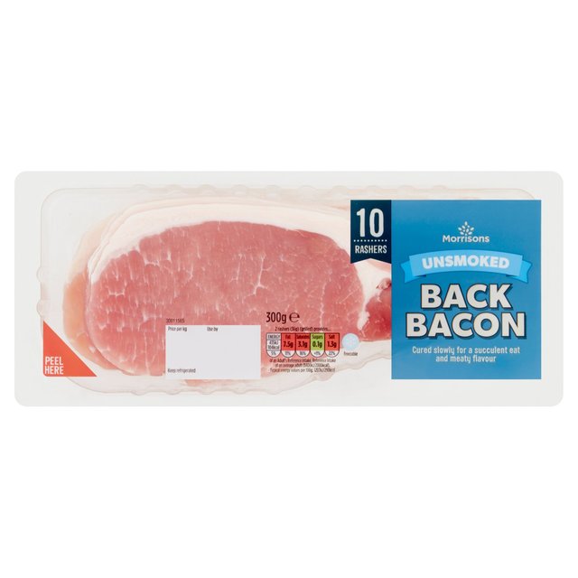 Morrisons Unsmoked Back Bacon Rashers 10 Pack 300g