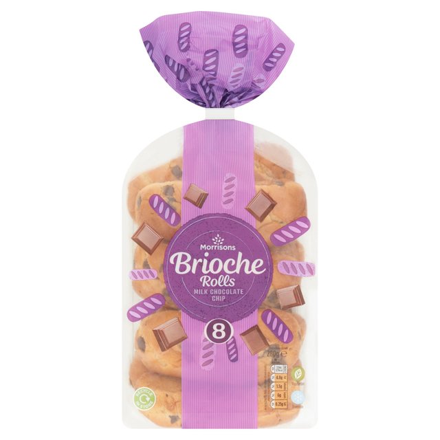 Morrisons Choc Chip Brioche Rolls 8 per pack