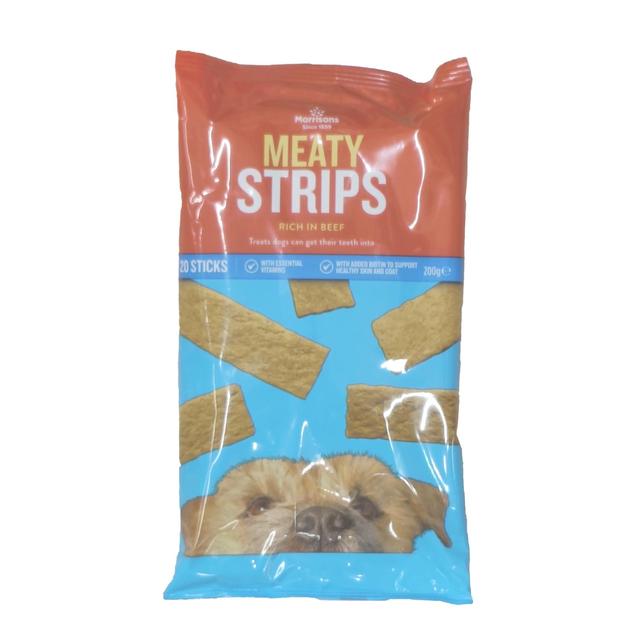 Morrisons Meaty Strips With Beef Pet Food 200g