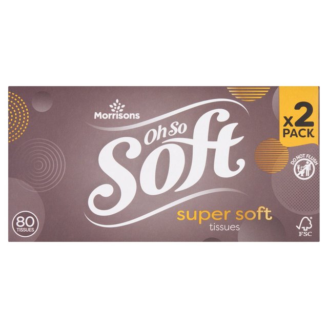 Morrisons Ultra Soft Regular Tissues 80 Sheets 2 per pack