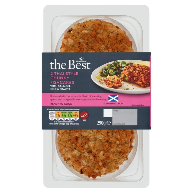 Morrisons The Best Chunky Thai Salmon & Prawn Fishcakes 2 x 145g