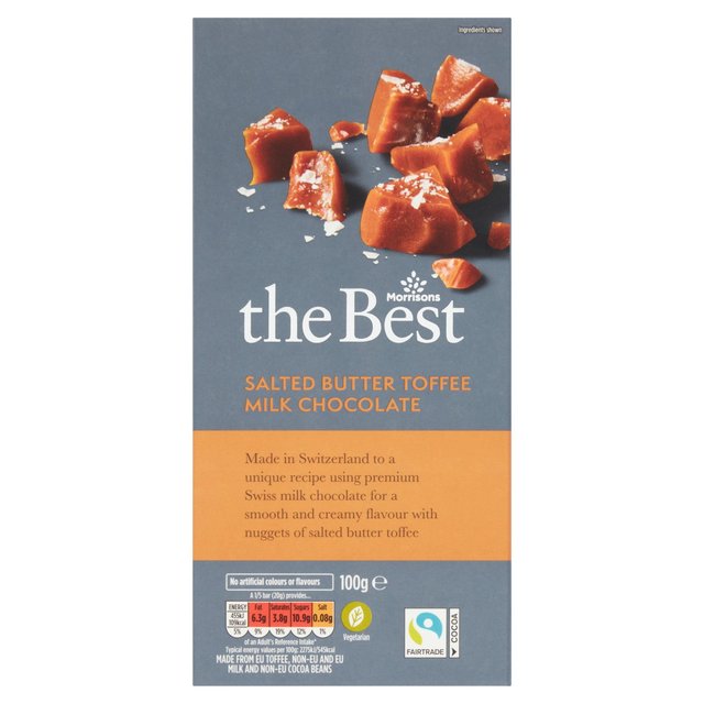 Morrisons The Best 32% Cocoa Chocolate With Salted Butterscotch 100g