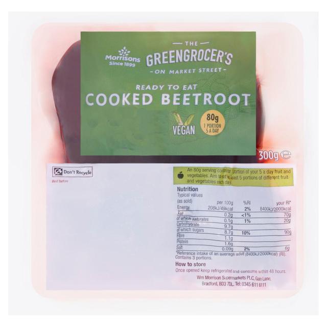 Morrisons Natural Cooked Beetroot  300g