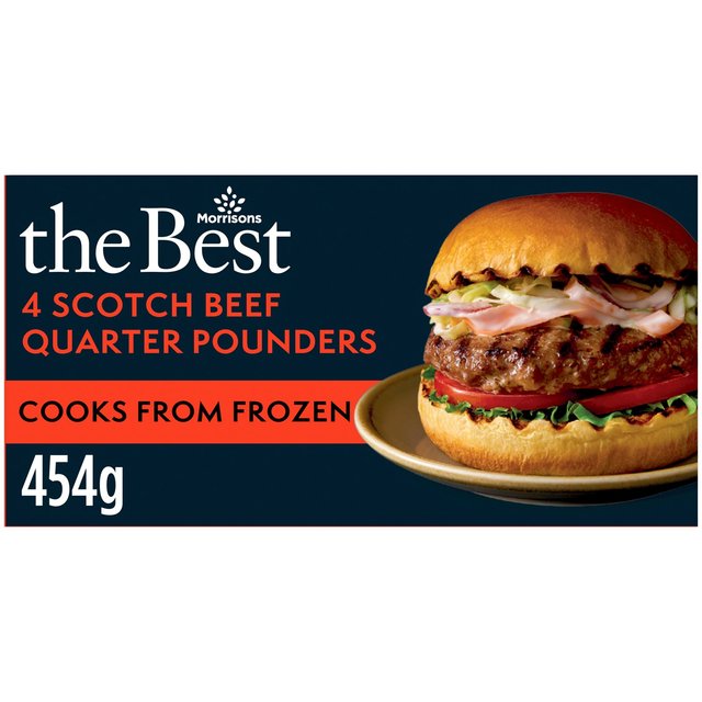 Morrisons The Best 4 Scotch Beef Quarter Pounders 454g