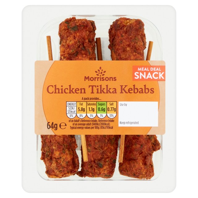 Morrisons Chicken Tikka Kebabs 64g