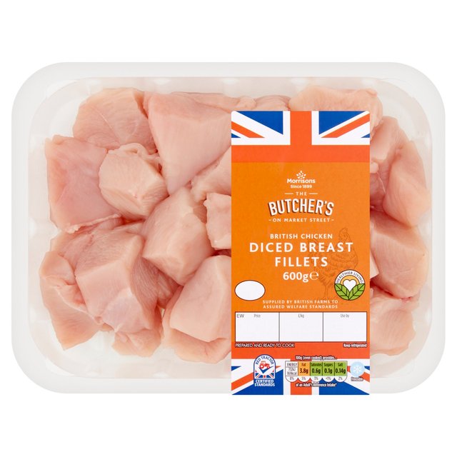 Morrisons British Diced Chicken Breast Fillets 600g