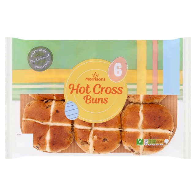 Morrisons Hot Cross Buns  6 per pack