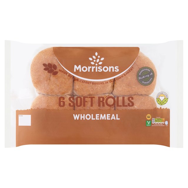 Morrisons Wholemeal Rolls 6 per pack