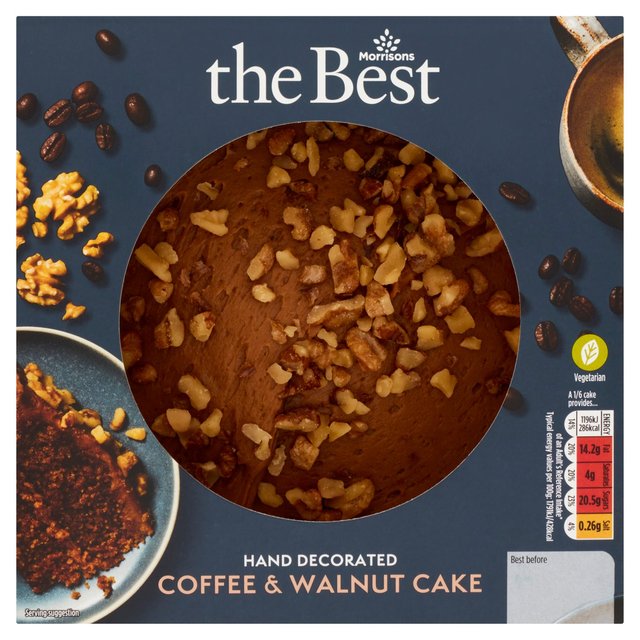 Morrisons The Best Hand Decorated Coffee & Walnut Cake Serves 6 