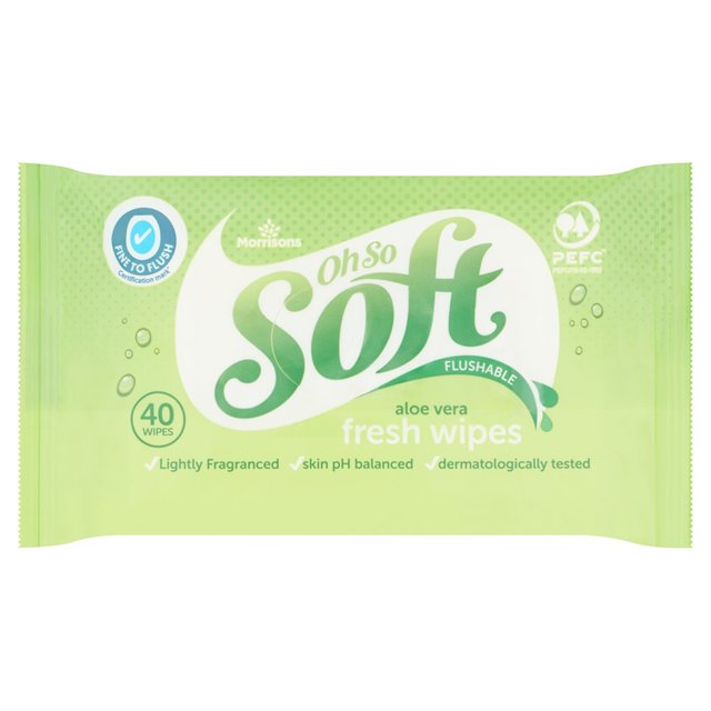 Morrisons Softer Sensitive Moist Aloe Toilet Tissue Wipes 40Pk 