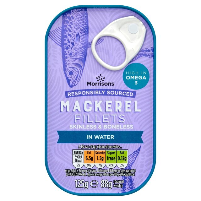 Morrisons Mackerel Fillets In Water (125g) 88g