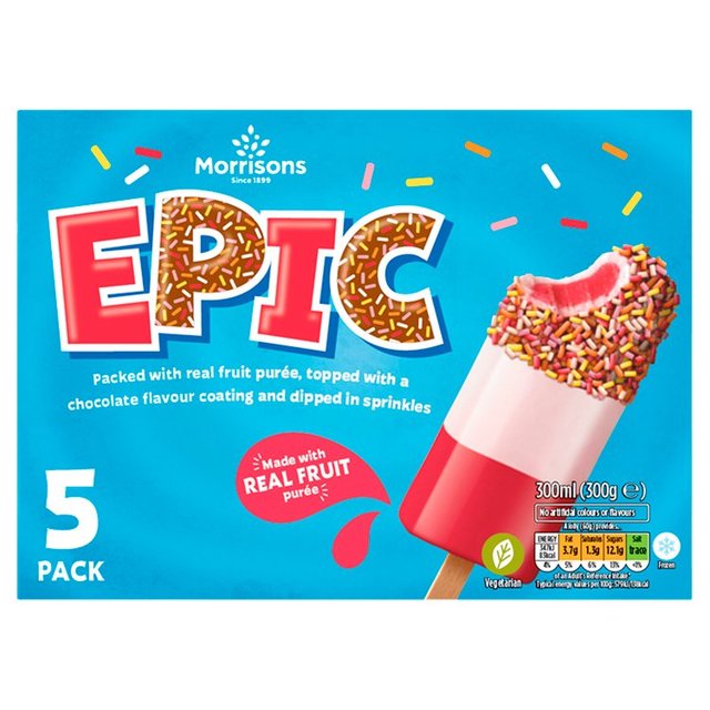 Morrisons 5 Epic Ice Lollies 300ml