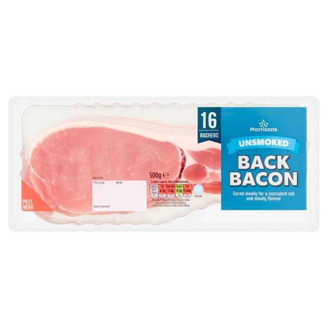 Morrisons Unsmoked 16 Back Bacon Rashers 500g