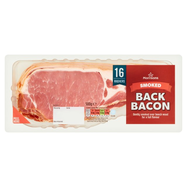 Morrisons Smoked Rindless Back Bacon 500g