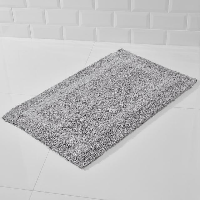 Morrisons Silver Grey Reversible Bath Mat 