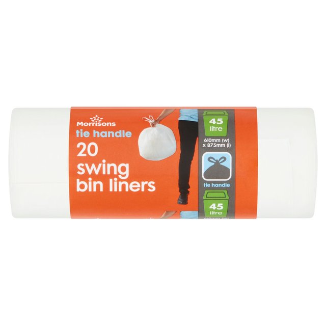 Morrisons 45L Tie Handle Swing Kitchen Bin Liners 20 per pack