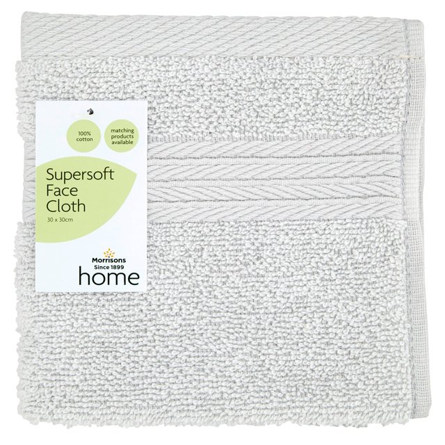 Morrisons Supersoft Pearl Grey Face Cloth  