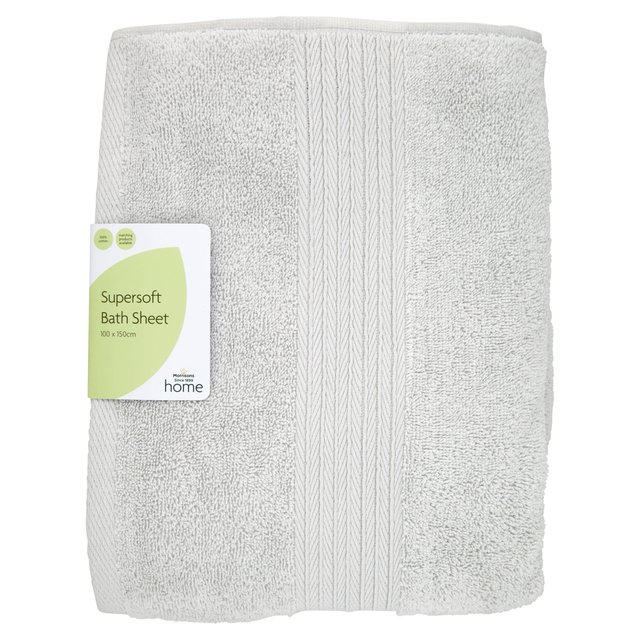 Morrisons Supersoft Pearl Grey Bath Sheet 