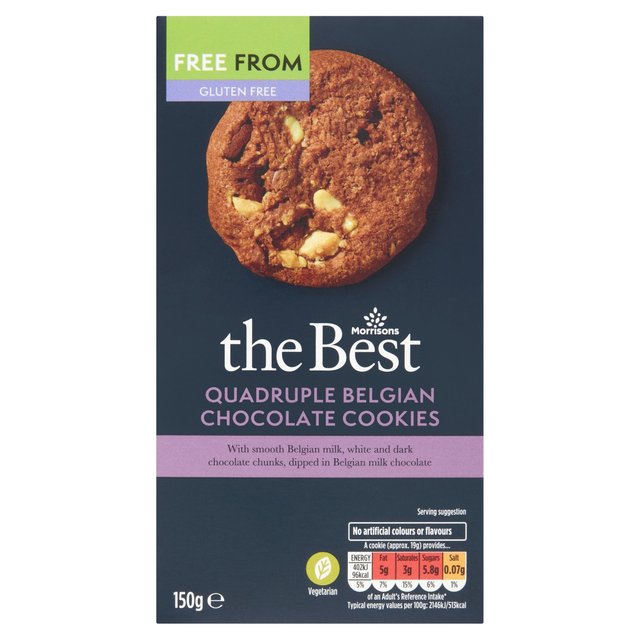 Morrisons The Best Free From Quad Choc Cookies 150g