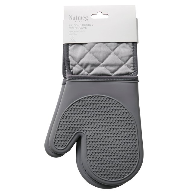 Morrisons Grey Silicone Double Oven Glove 