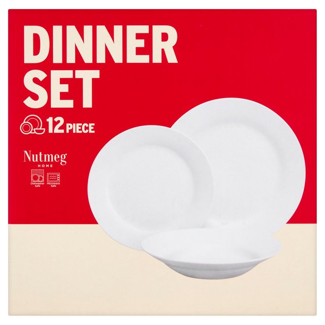 Nutmeg Home 12 Piece Square Porcelain Dinner Set HelloSupermarket