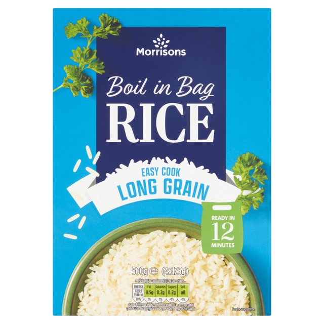 Morrisons Long Grain Boil In The Bag Rice 4 x 125g