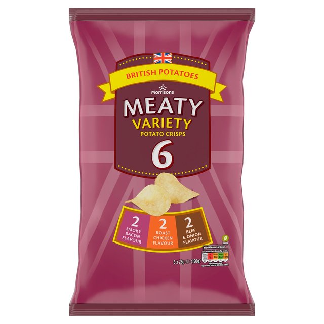 Morrisons Meaty Crisps 6 X 25G 150g