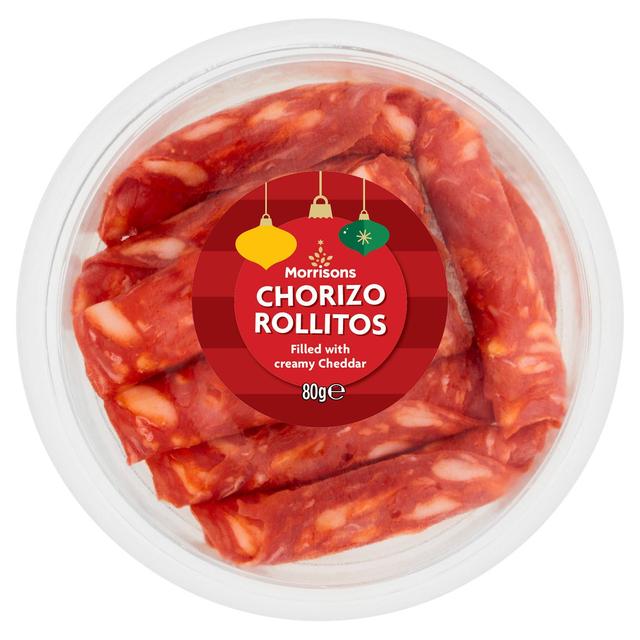 Morrisons Tapas Cheddar And Chorizo Rollitos 80g