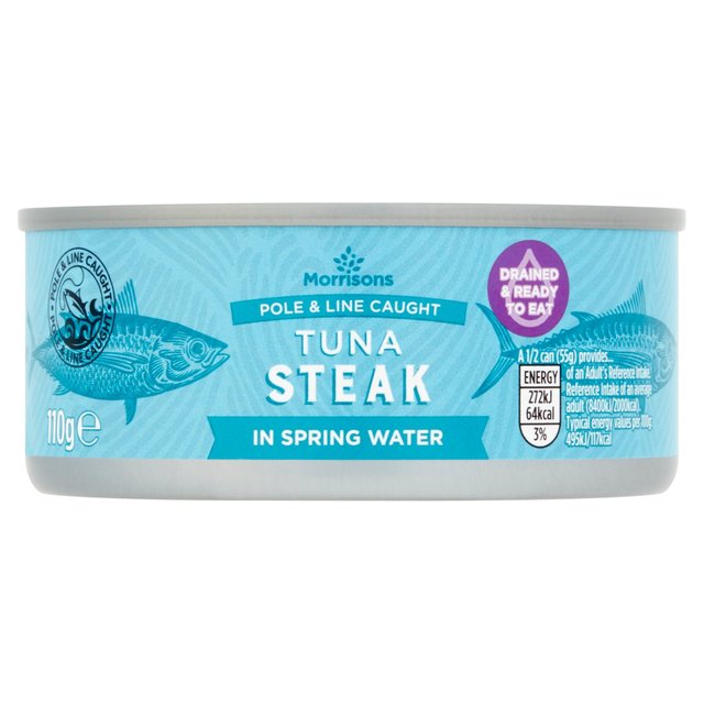 Morrisons Drained Tuna Steaks With Spring Water (110g) 110g