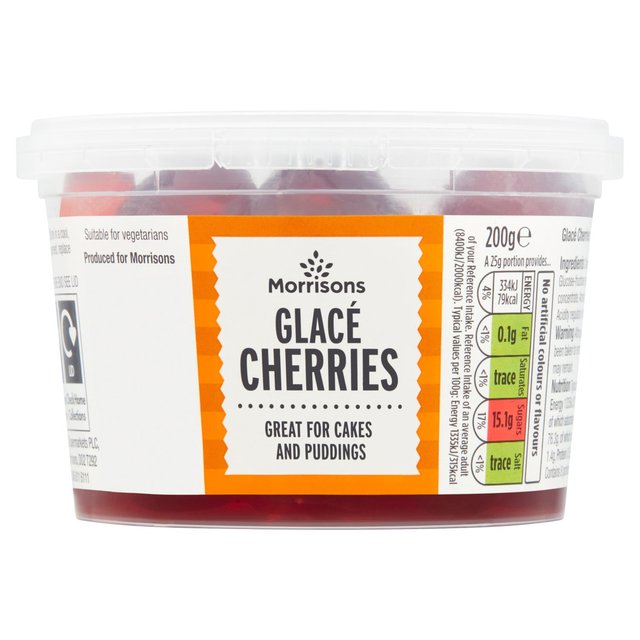 Morrisons Glace Red Cherries 200g