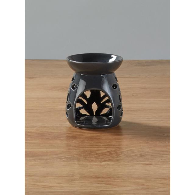 Morrisons Grey Ceramic Floral Oil Burner 