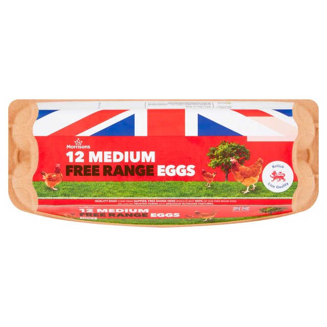 Morrisons Medium Free Range Eggs 12 per pack