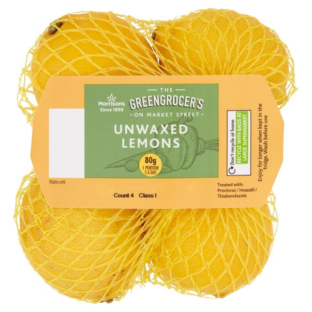 Morrisons Unwaxed Lemons  4 per pack