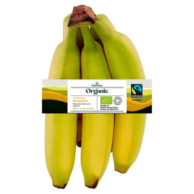 Morrisons Organic Fairtrade Bananas  5 per pack