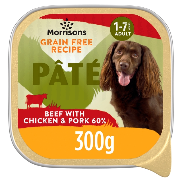 Morrisons Premium Pate With Beef & Chicken For Adult Dogs  300g